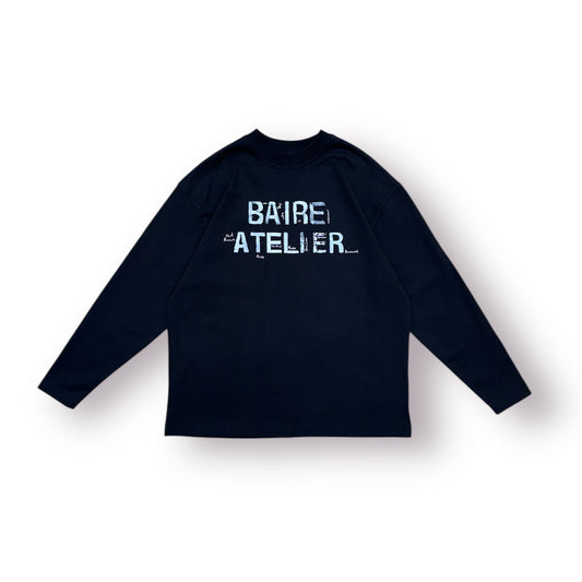 Brush Stroke Long Sleeve Tee (Black)
