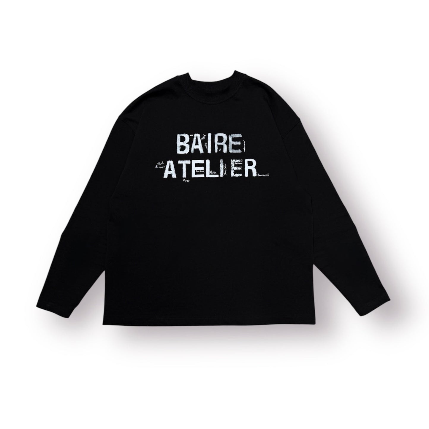 Brush Stroke Long Sleeve Tee (Black)