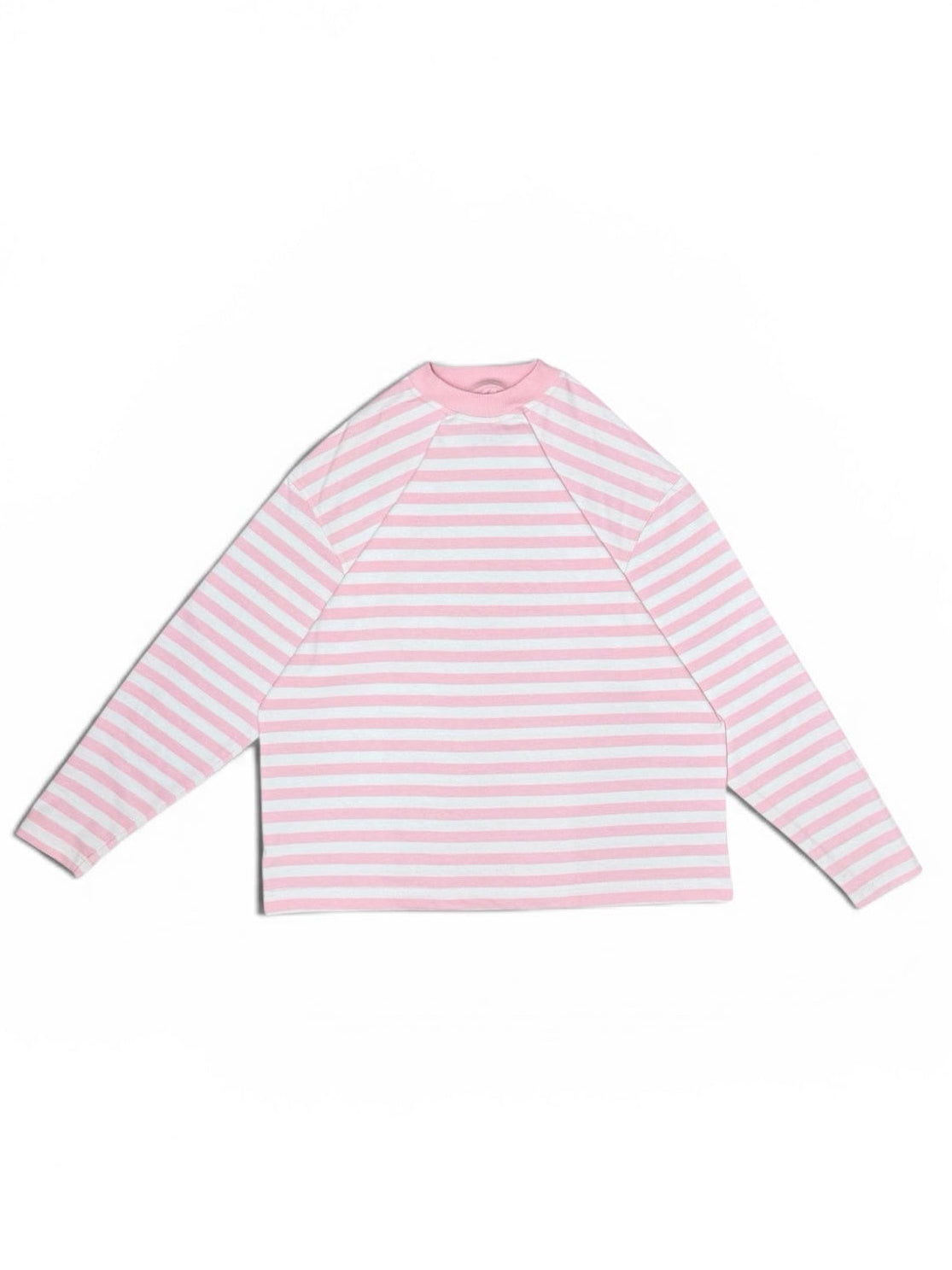Striped Long Sleeve Tee (Pink & White)