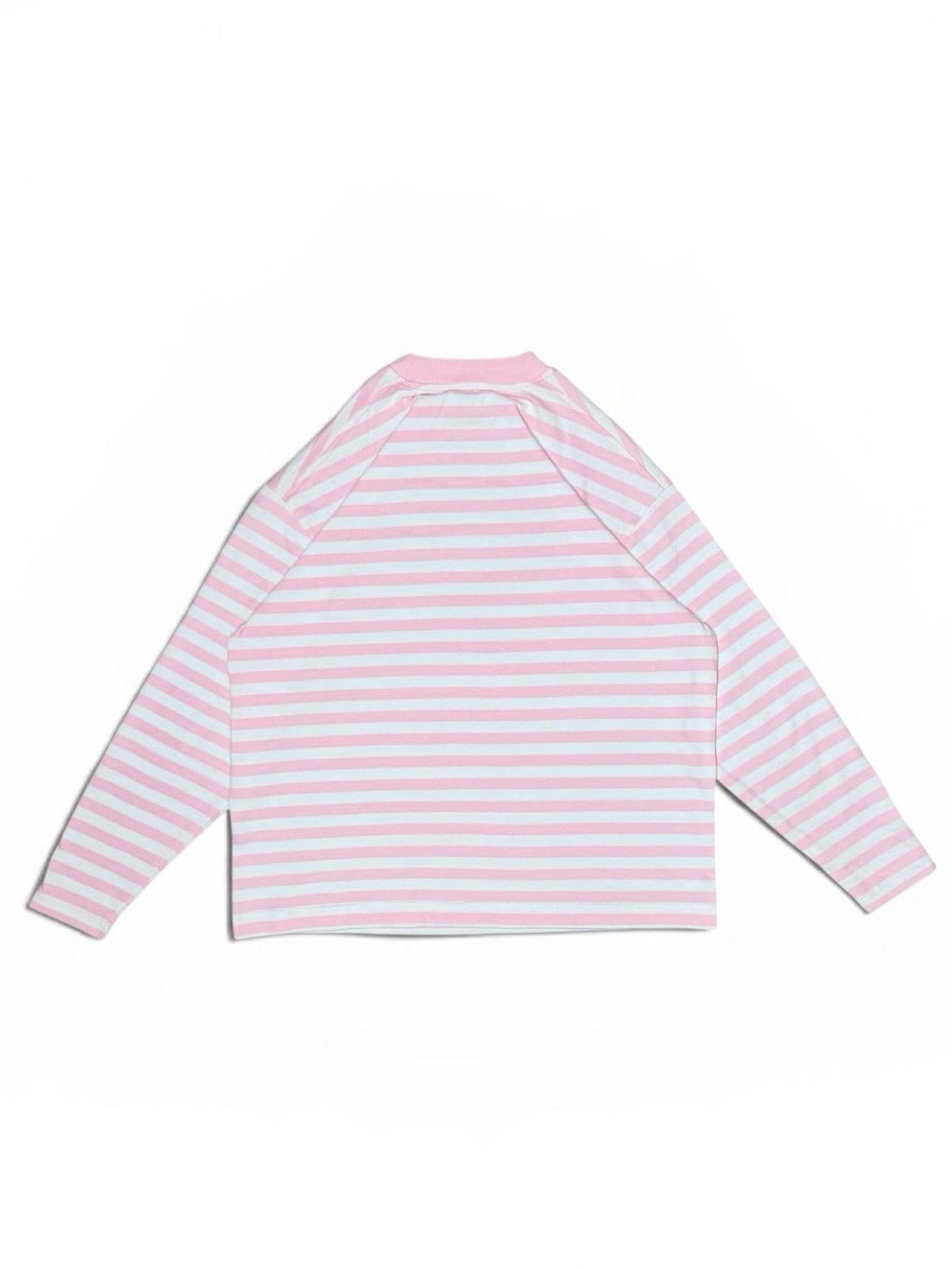 Striped Long Sleeve Tee (Pink & White)